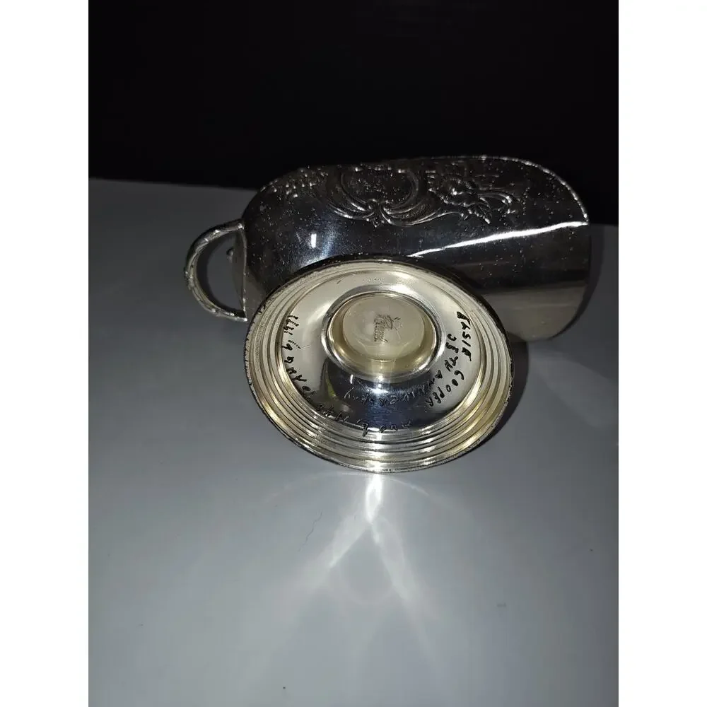 Raimond Sterling Silver Plated Sugar Scuttle Vintage Flower Botanical Designs